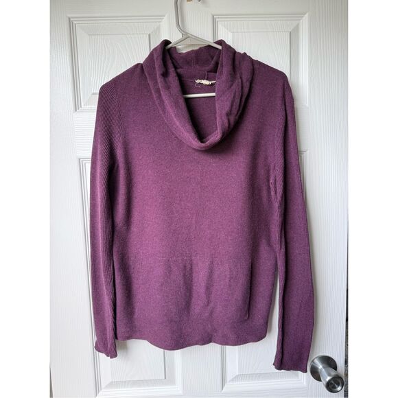 Eileen Fisher Small Turtle Neck Sweater Organic Cotton Purple Long Sleeve - Picture 1 of 4